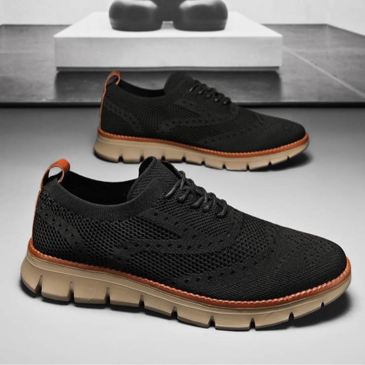 Knit Brogue Shoes with Memory Foam Insole