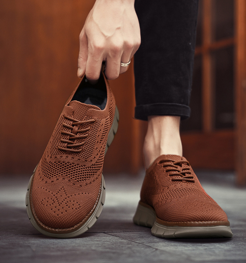 Knit Brogue Shoes with Memory Foam Insole