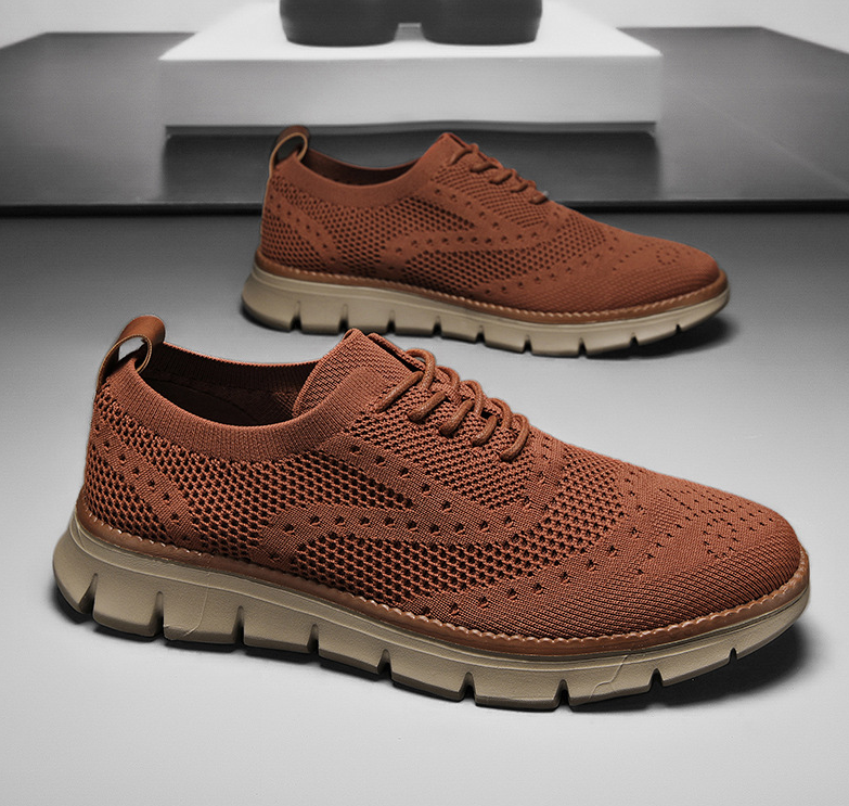 Knit Brogue Shoes with Memory Foam Insole