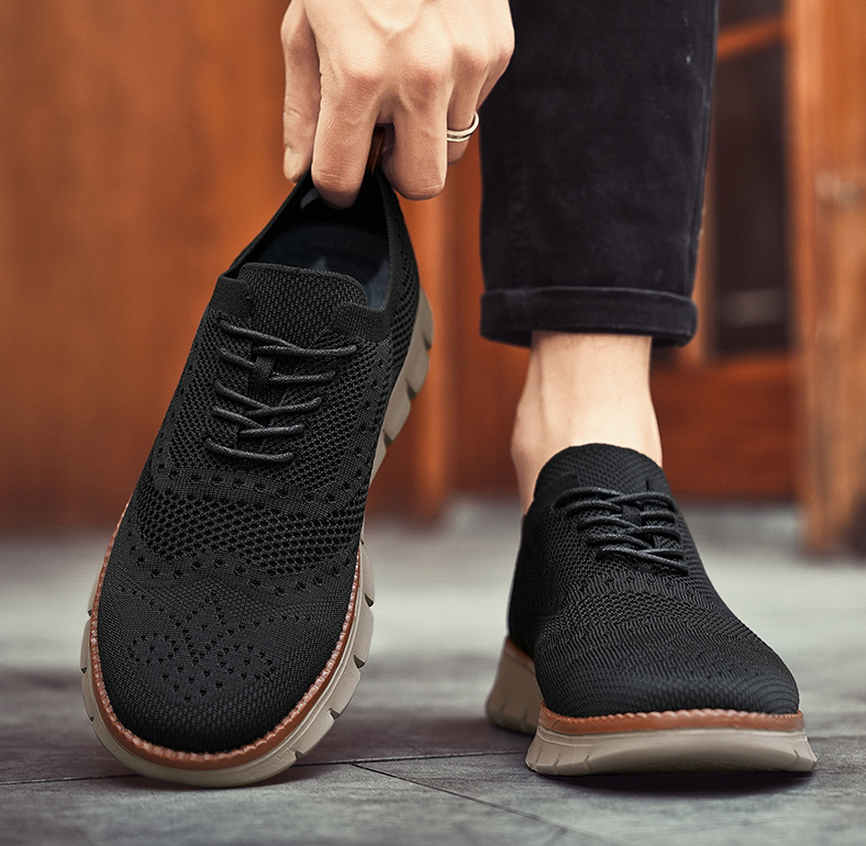 Knit Brogue Shoes with Memory Foam Insole