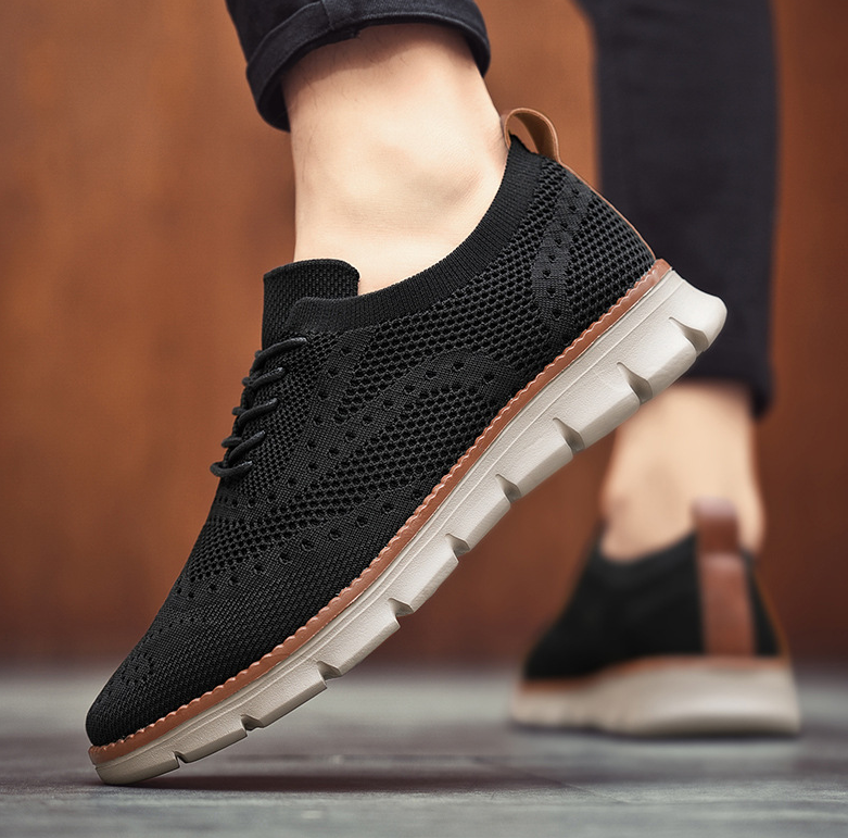 Knit Brogue Shoes with Memory Foam Insole