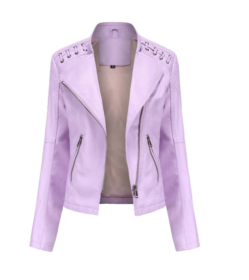 Classic Leather Jacket with a Clean-Lined Design