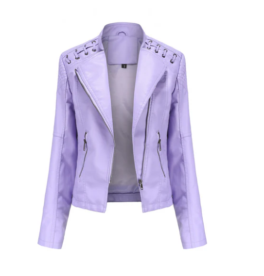 Classic Leather Jacket with a Clean-Lined Design