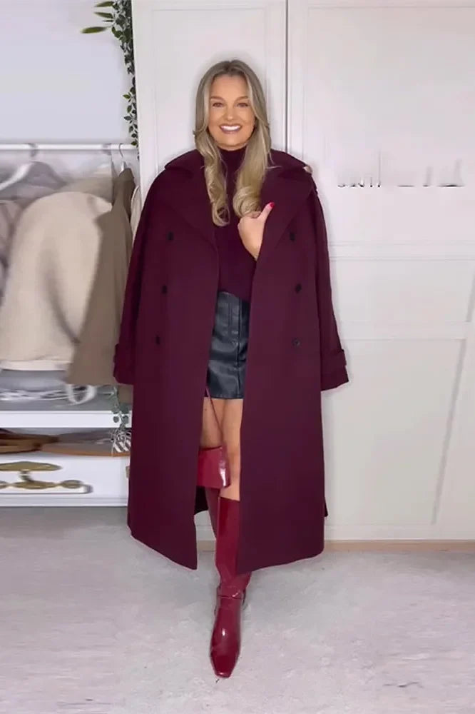 Solid Warm Long Coat
