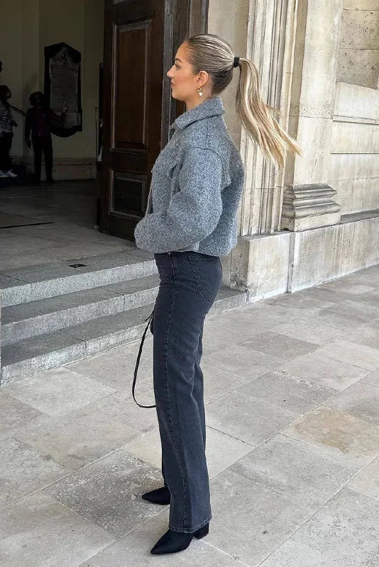 Modern Cropped Jacket - Gray