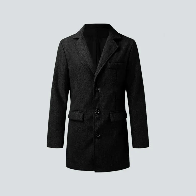 Wool Blend Coat with Slim Fit