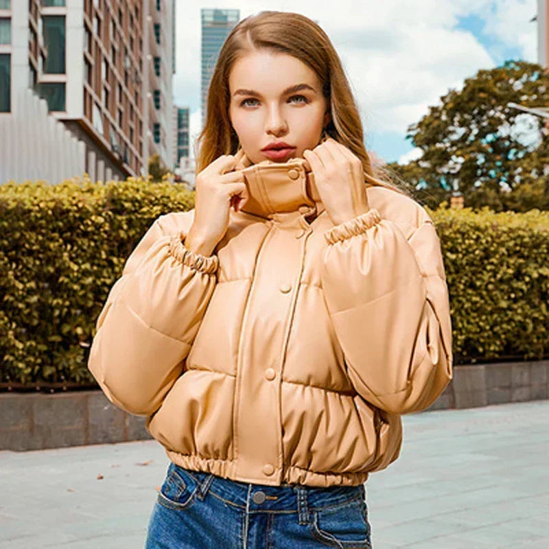 Padded Leather Jacket with a Modern Look