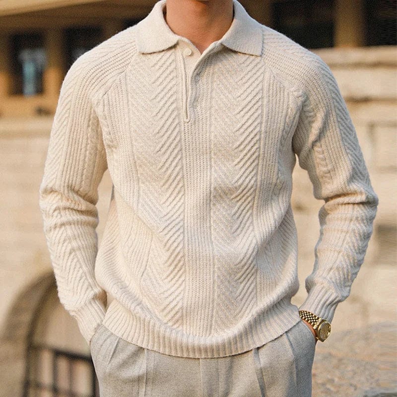 Polyester Sweater with Button Front