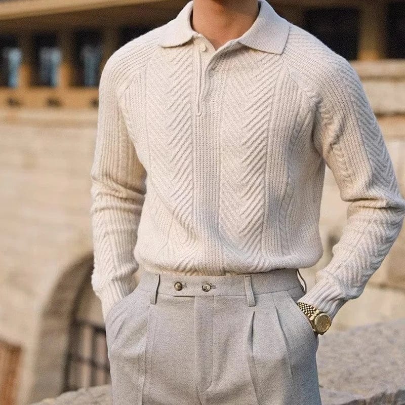 Polyester Sweater with Button Front