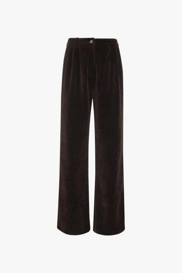 Retro Corduroy Wide-Leg Trousers Set