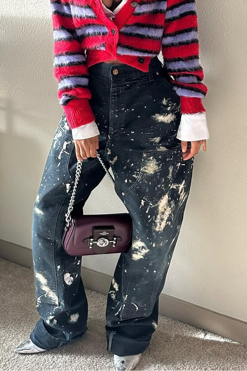 Modern Splash Art Work Jeans