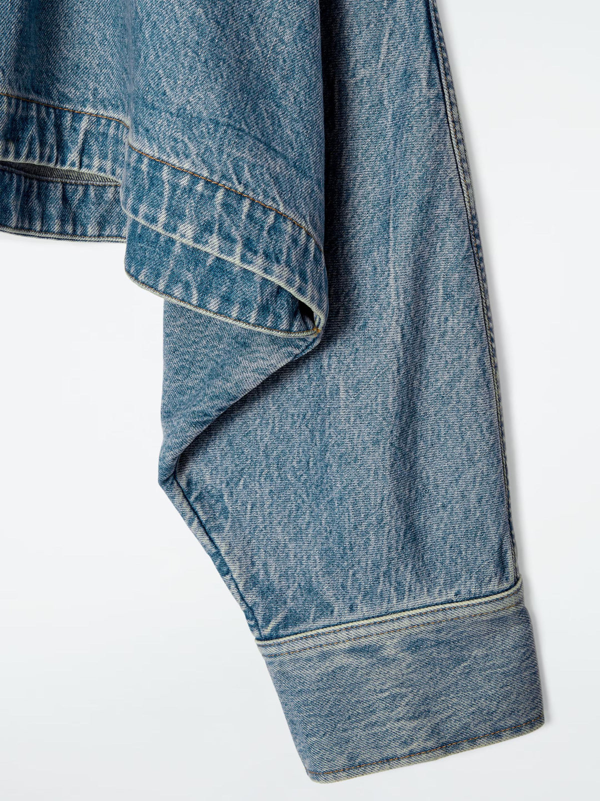 Oversized, Cropped Denim Jacket in a Washed Look