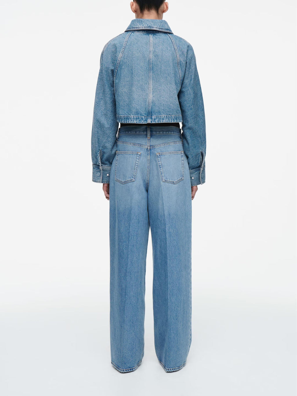 Oversized, Cropped Denim Jacket in a Washed Look