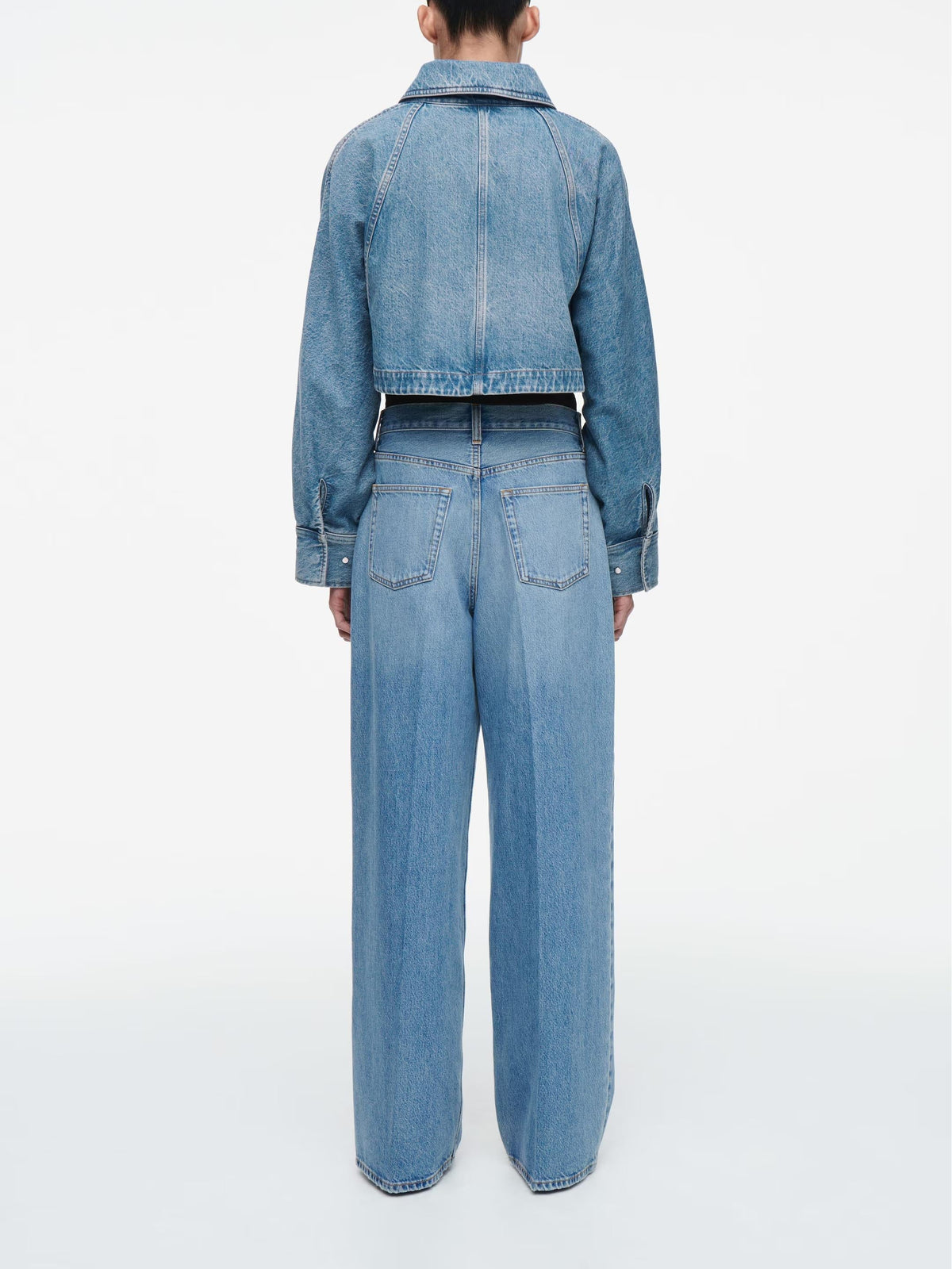 Oversized, Cropped Denim Jacket in a Washed Look