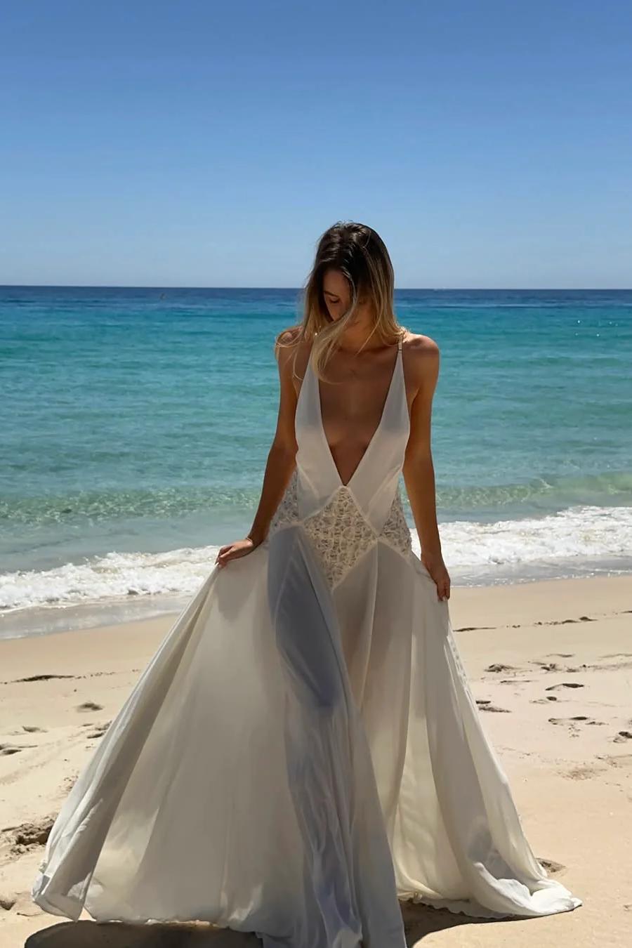 Lavinia Plunging V Maxi-Length Dress