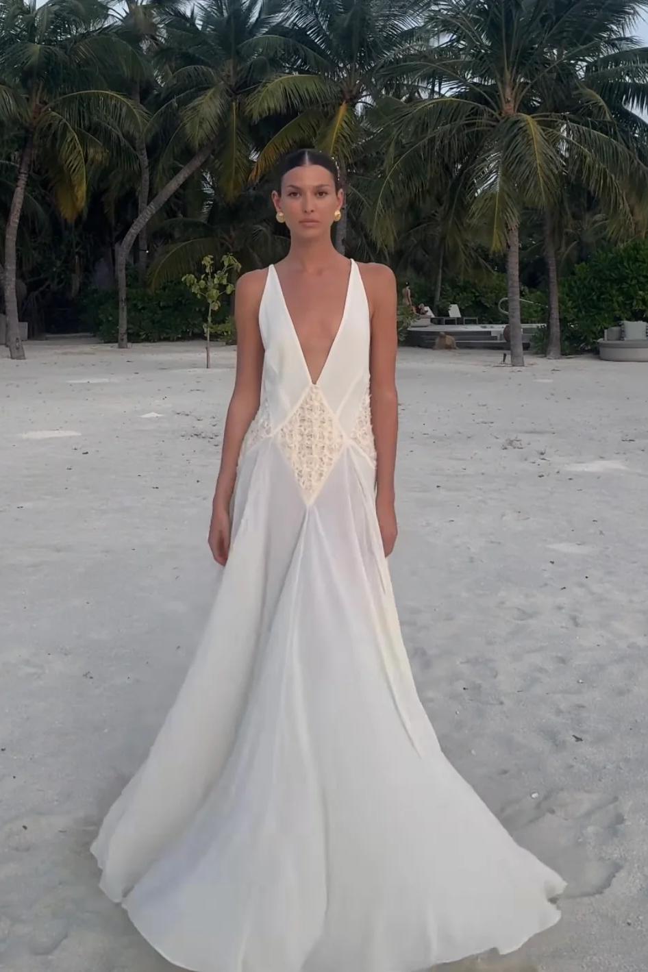 Lavinia Plunging V Maxi-Length Dress