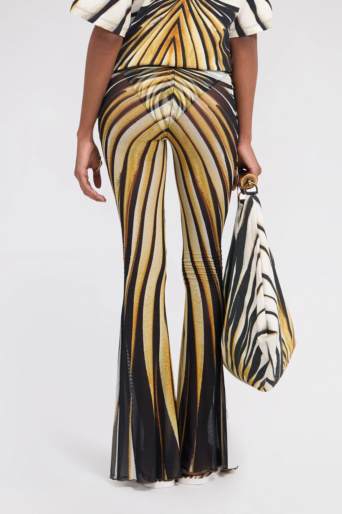 Gold Radiant High Flare Trousers