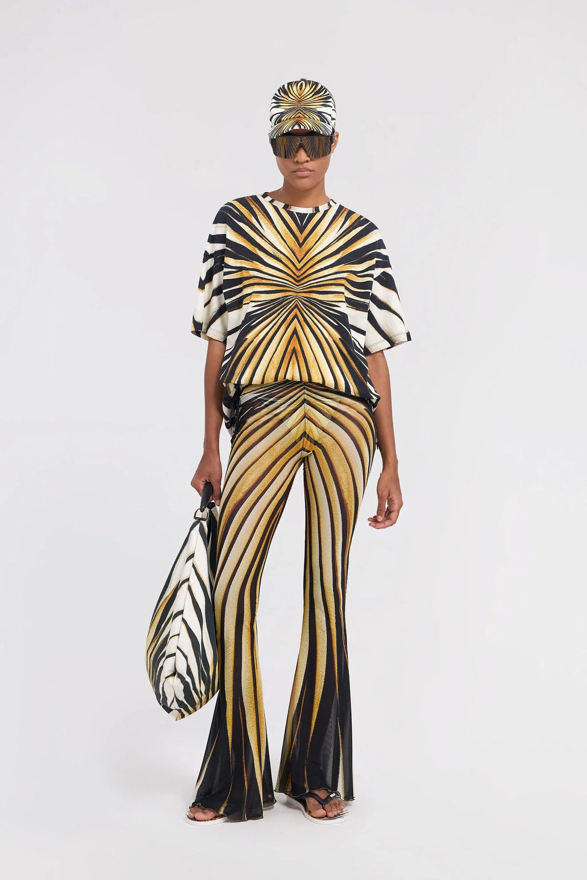 Gold Radiant High Flare Trousers