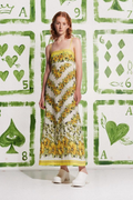 Tristane Spaghetti Flower Maxi-Length Dress In Yellow