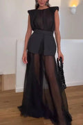 Sheer Mesh Maxi-Length Dress
