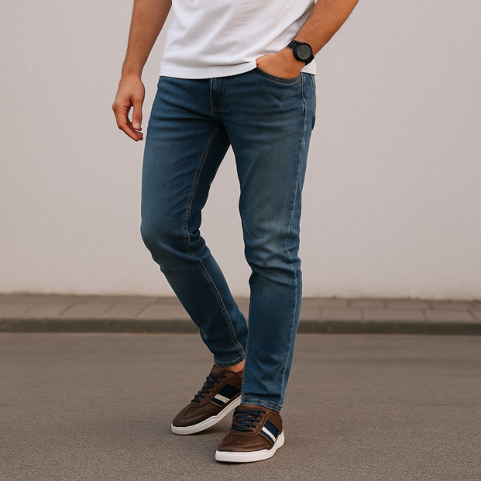 Sneakers with Distressed Finish
