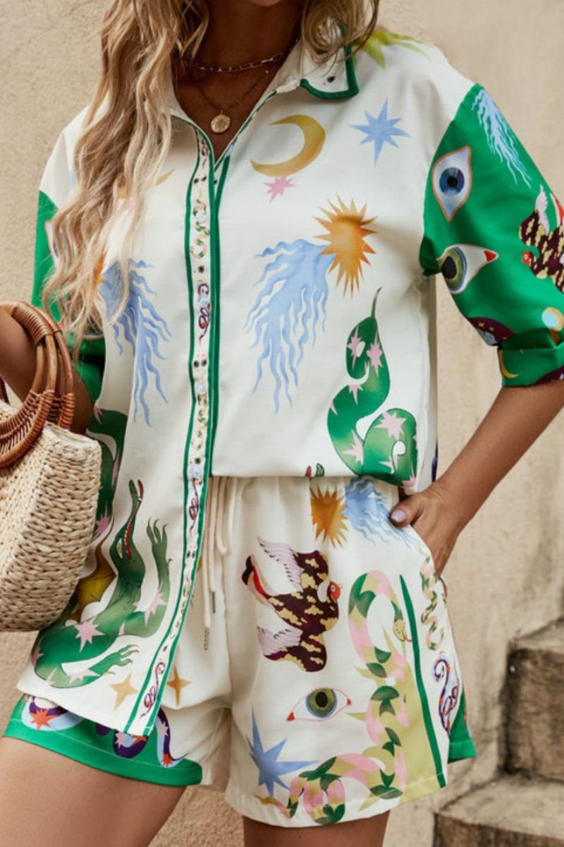 Coordinated Ottilia Shirt & Shorts Boho Set