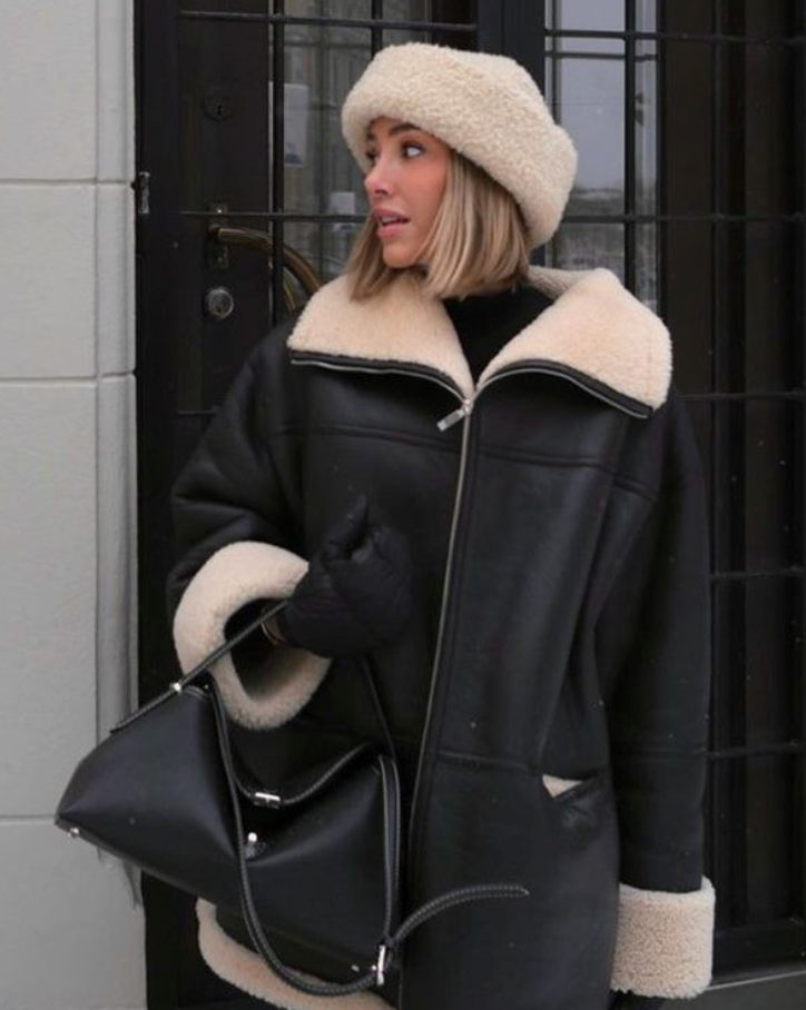Fashionable Leather Jacket with a Modern Silhouette