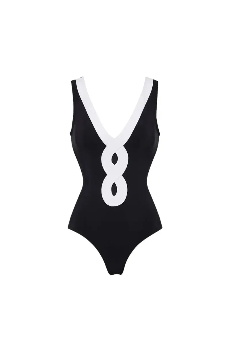Colorblock One Piece Swimwear Set