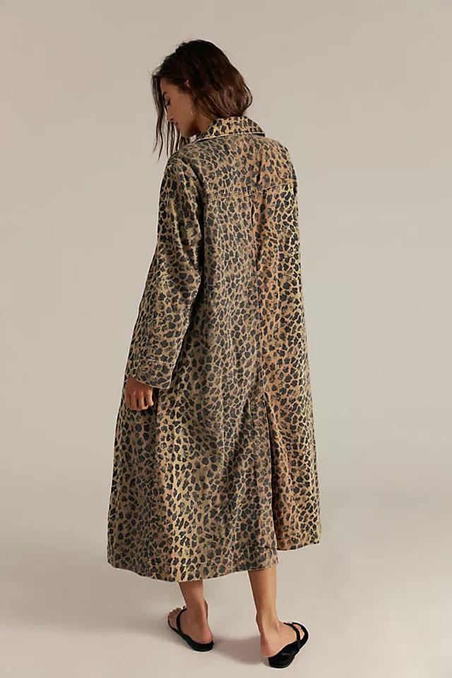 Retro Leopard Denim Coat