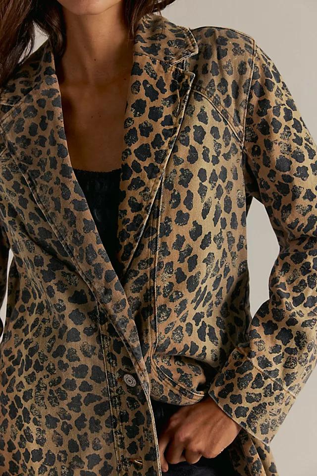 Retro Leopard Denim Coat