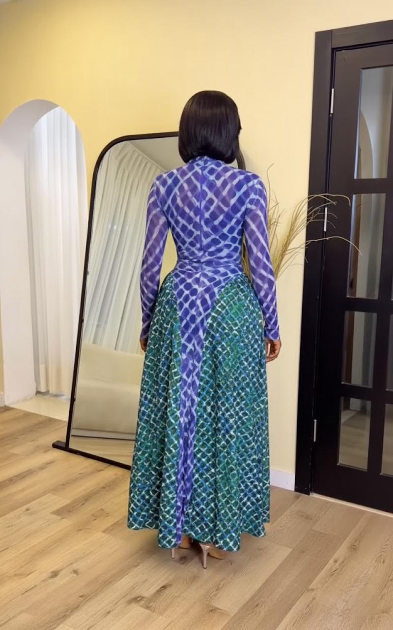 Mermaid Scale Maxi-Length Dress