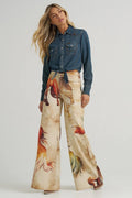 Horse - Patterned Flared Denim Jeans
