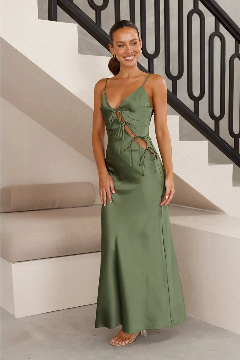 Isadora Maxi-Length Dress - Olive