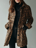 Retro Brown Leopard Print Eco-Suede Jacket