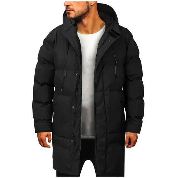 Windproof Parka with Textured Knit