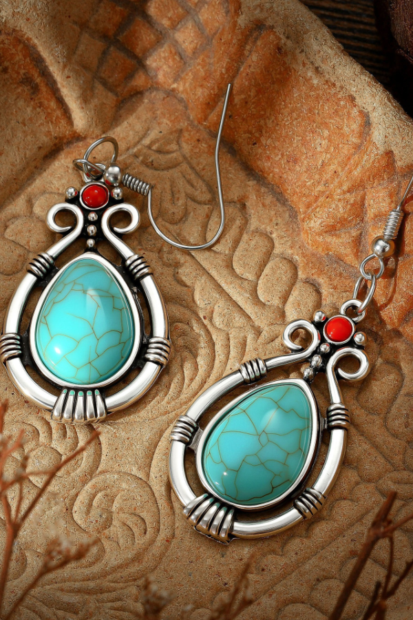 Women's Western Retro Turquoise Earrings