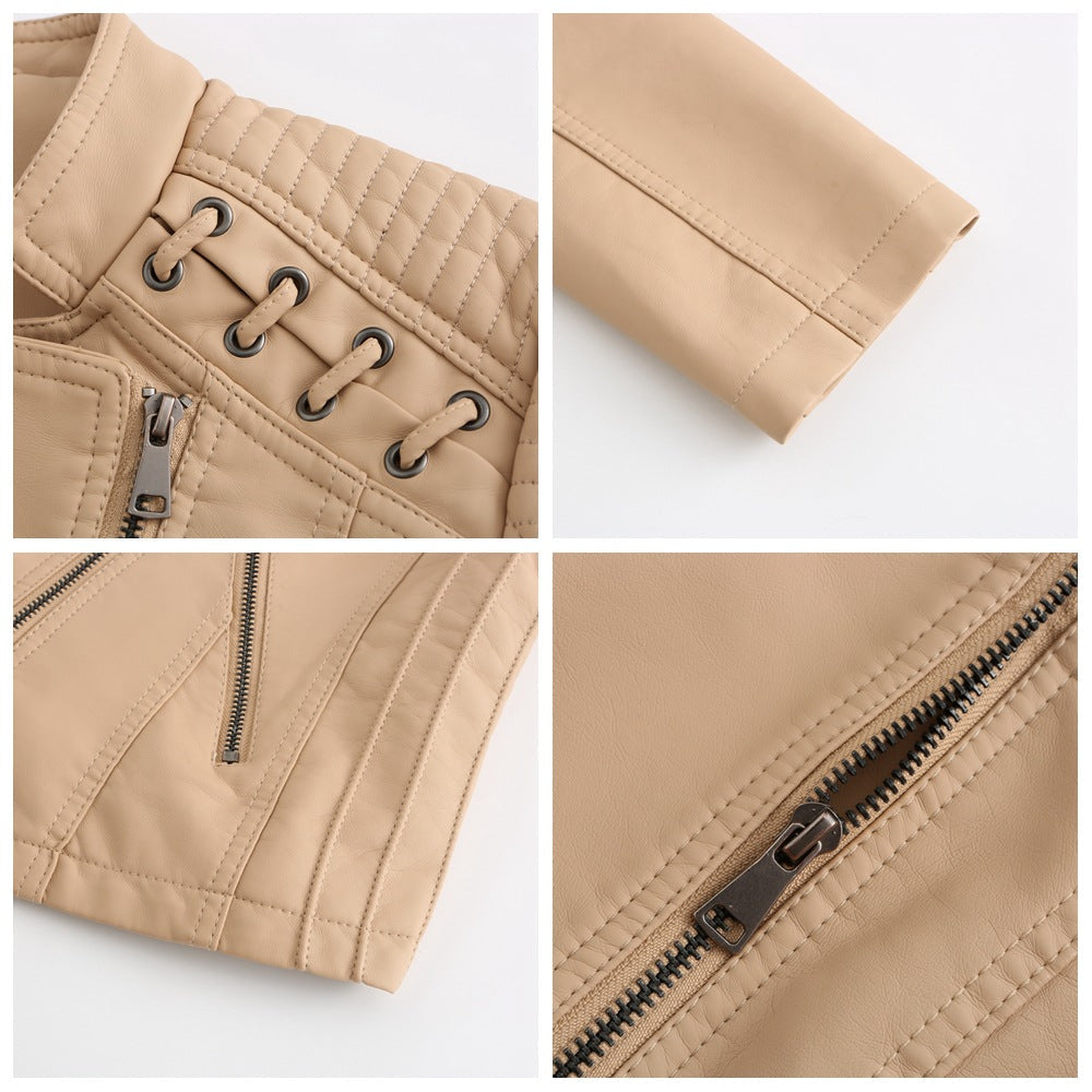 Leather Jacket in Washed Lambskin
