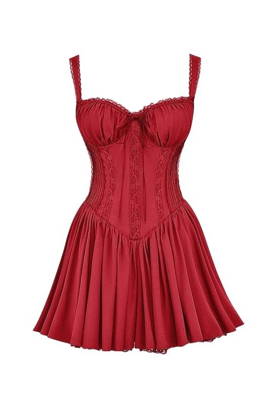Modern Agnes Lace Corset Mini Puff Dress