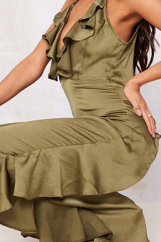 Agnes Ruffled V-Neck Jumpsuit
