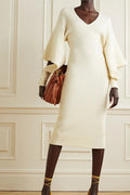Modern Alberta Cut-out Batwing Sleeve Midi Knit Dress