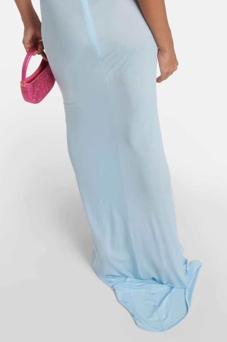 Alexia Halterneck Flower-Applique Maxi-Length Dress