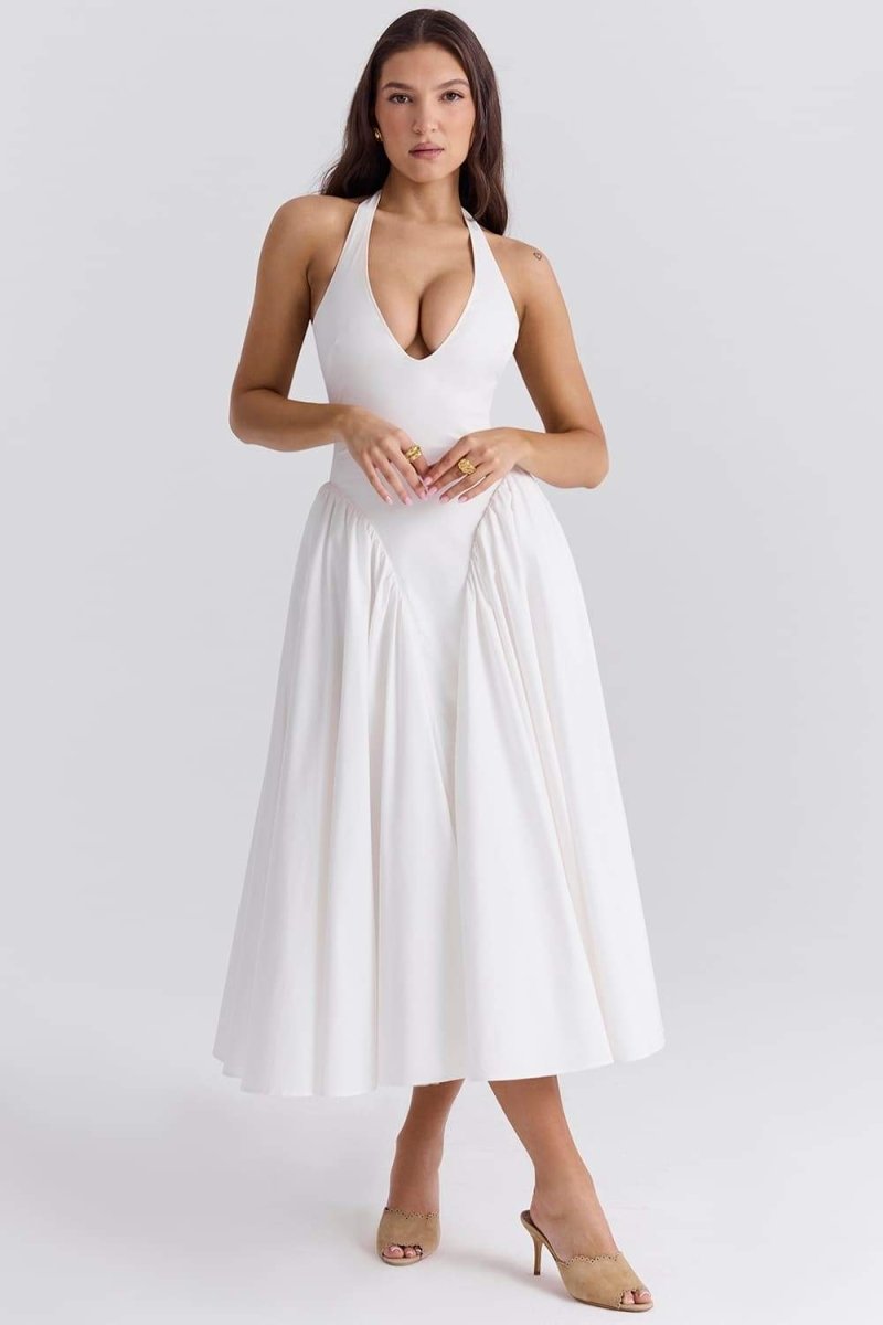 Alice Halterneck Open Back Midi-Length Dress