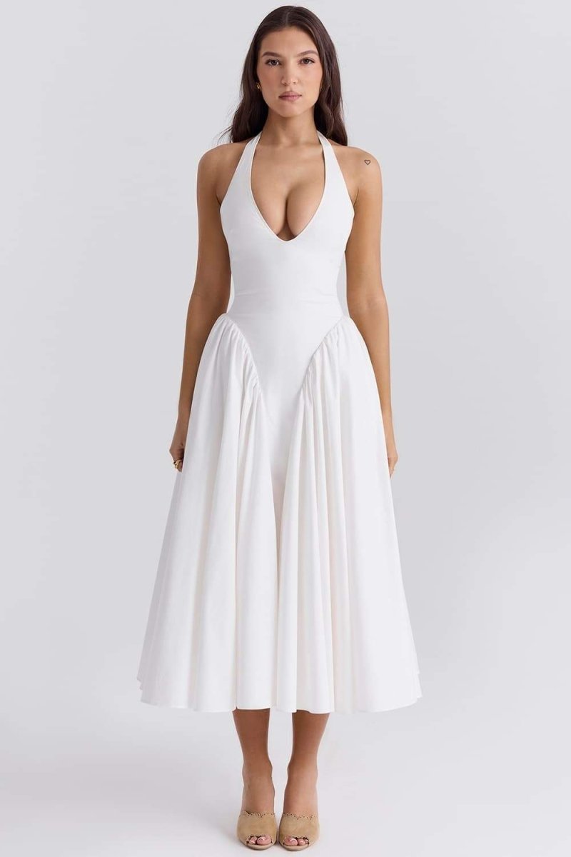 Alice Halterneck Open Back Midi-Length Dress