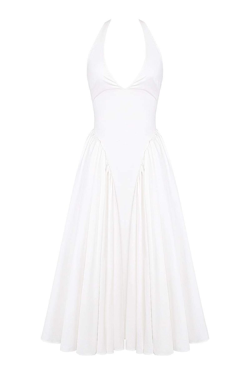 Alice Halterneck Open Back Midi-Length Dress