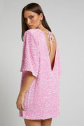 Alma Sequins Open-Back Mini-Length Dress