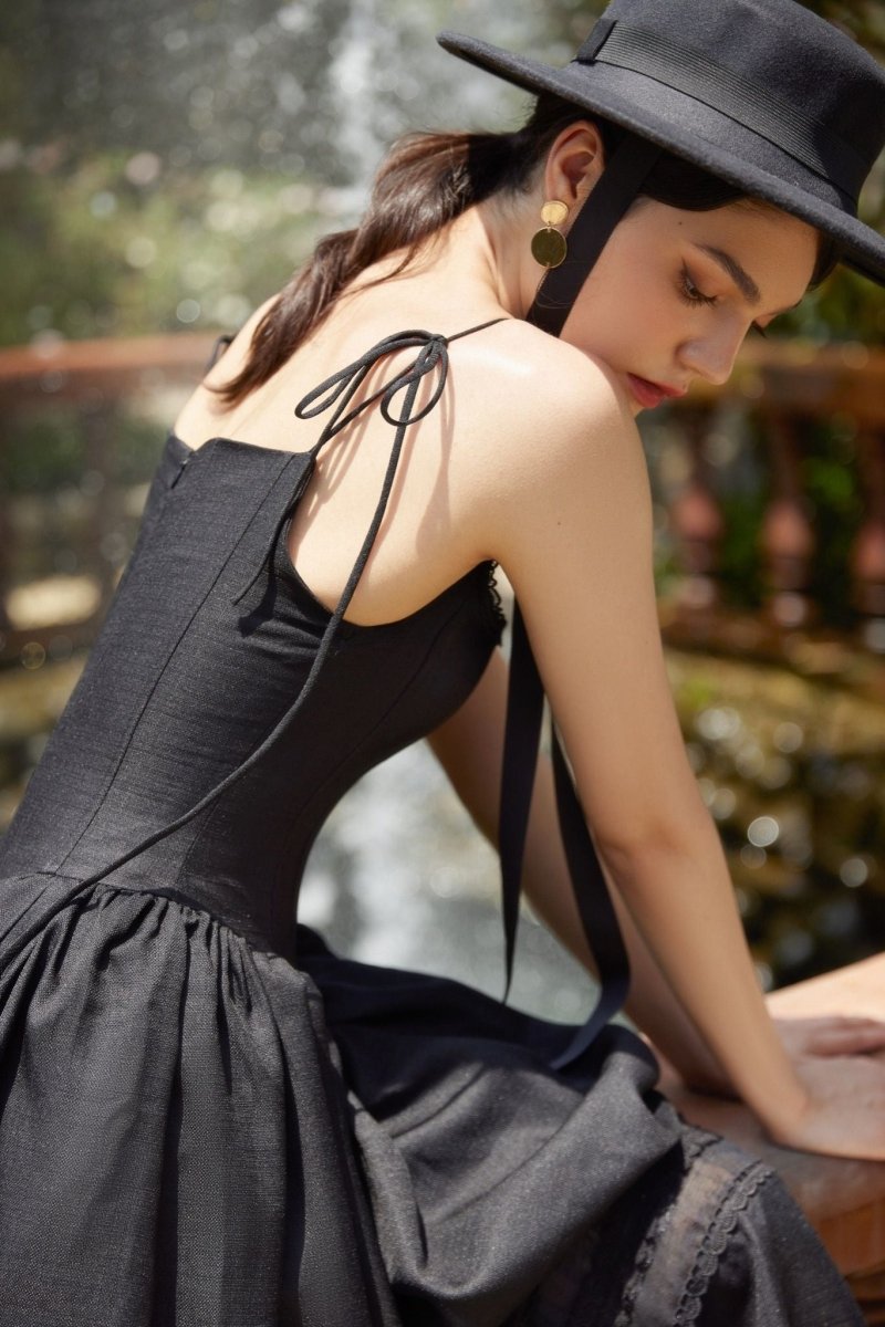 Modern Alva Lace Trimmed A-line Midi Slip Dress