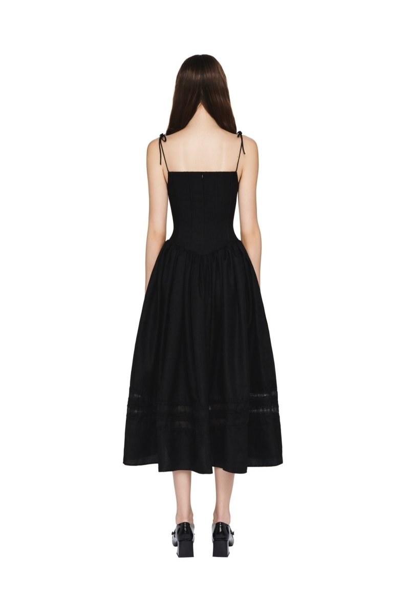 Modern Alva Lace Trimmed A-line Midi Slip Dress
