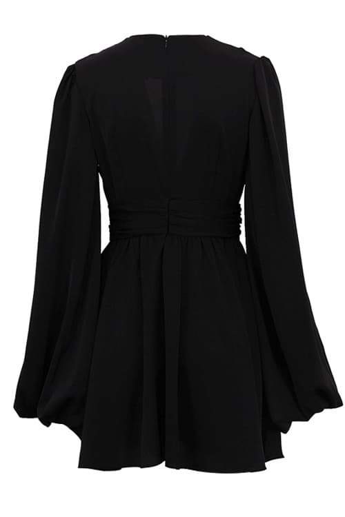 Amelia Deep V-Neck Mini-Length Dress