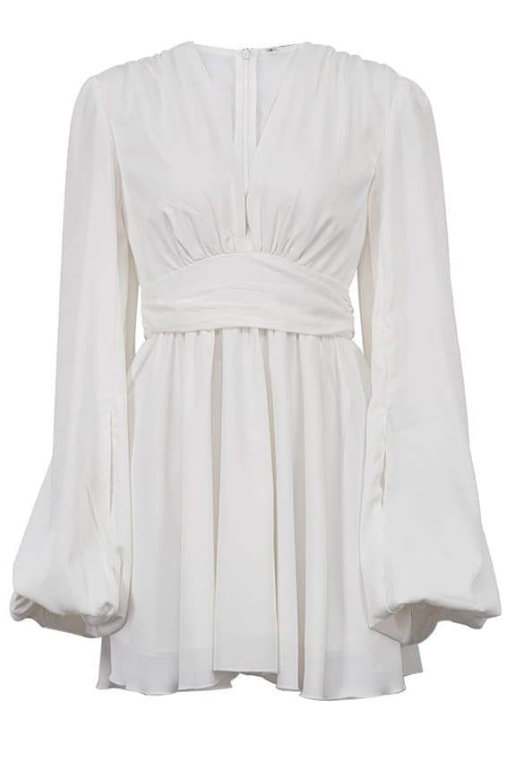 Amelia Deep V-Neck Mini-Length Dress