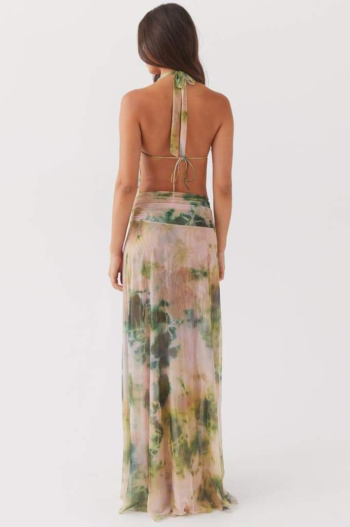 Antonia Patterned Halterneck Maxi-Length Dress